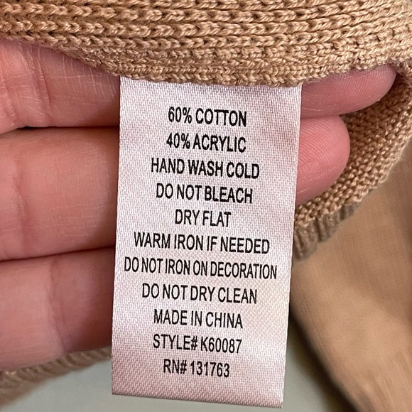 Knitted Dove Tan Sequin Embellished Long Sleeve Button Up Cardigan Sweater Small - Picture 9 of 9